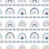 Boho Kids Towels Pastel Rainbow Birthday Accent Bad Handdoek