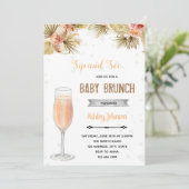 Boho kijk, nip en brunchfeest kaart (Staand voorkant)
