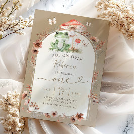 Boho Kikker en Paddestoel Verjaardag Wildbloem Kaart