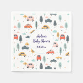 Boho Kinder auto's, bomen en wolken Patroon Baby s Servet (Voorkant)