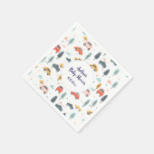 Boho Kinder auto's, bomen en wolken Patroon Baby s Servet (Hoek)