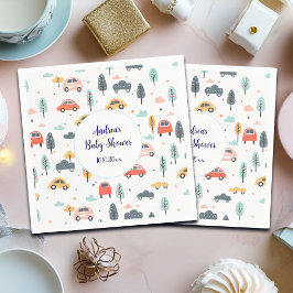 Boho Kinder auto's, bomen en wolken Patroon Baby s Servet