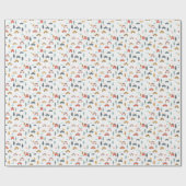 Boho Kinder auto's, bomen en wolkenpatronen Cadeaupapier (Vlak)