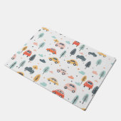 Boho Kinder auto's, bomen en wolkenpatronen Deurmat (Schuin)