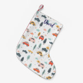 Boho Kinder auto's, bomen en wolkenpatronen Kleine Kerstsok (Voorkant (Hangend))