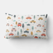 Boho Kinder auto's, bomen en wolkenpatronen Kussen (Voorkant)
