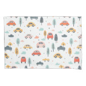 Boho Kinder auto's, bomen en wolkenpatronen Kussensloop (Voorkant)