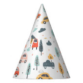 Boho Kinder Auto's, Bomen & Wolken Patroon Verjaar Feesthoedjes (Links)