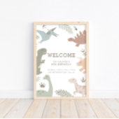 Boho Kinder Dinosaur-Theme Birthday Sign Poster