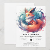 Boho Kinder Fox Verjaardag Kaart (Voorkant / Achterkant)