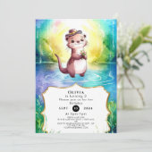 Boho Kinder Otter Verjaardag Kaart (Staand voorkant)