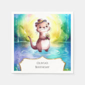 Boho Kinder Otter Verjaardag Servet (Voorkant)