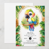 Boho Kinder papegaai Verjaardag Kaart (Voorkant / Achterkant)