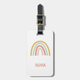 Boho Kinder regenboog gepersonaliseerd Bagagelabel