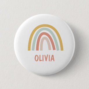 Boho Kinder regenboog gepersonaliseerd Ronde Button 5,7 Cm