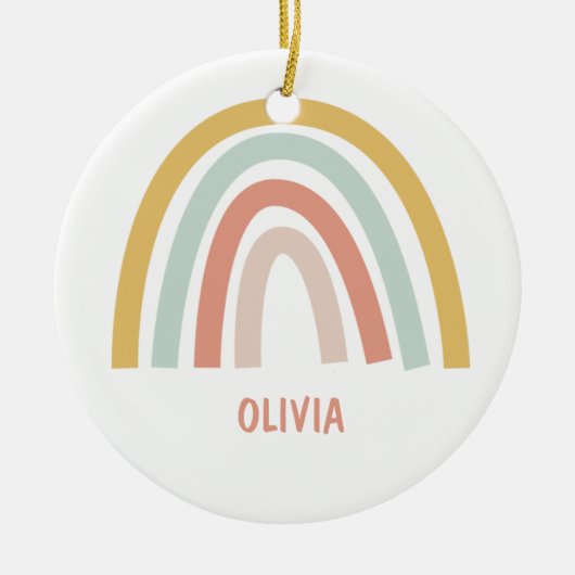 Boho Kinder regenboog Keramisch Ornament (Voorkant)