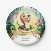 Boho Kinder Snake Verjaardag Papieren Bordje (Voorkant)
