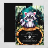 Boho Kinder wasbeer Verjaardag Kaart (Voorkant / Achterkant)