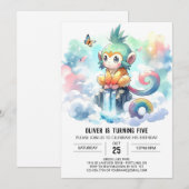 Boho Kinderen Aap Verjaardag Kaart (Voorkant / Achterkant)