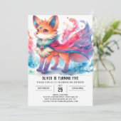 Boho Kinderen Fox Verjaardag Kaart (Staand voorkant)