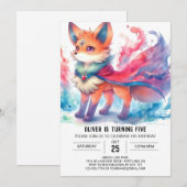 Boho Kinderen Fox Verjaardag Kaart (Voorkant / Achterkant)