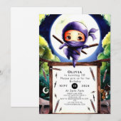 Boho Kinderen Ninja Verjaardag Kaart (Voorkant / Achterkant)