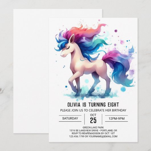 Boho Kinderen Paard Verjaardag Kaart (Voorkant / Achterkant)