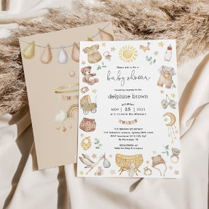 Boho kinderkamer Baby shower Genderneutraal Kaart