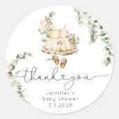 Boho-kinderkamer babymek outfit dank je ronde sticker (Voorkant)