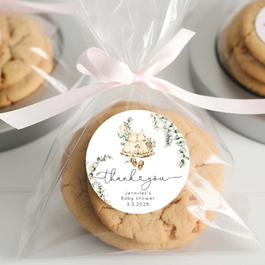 Boho-kinderkamer babymek outfit dank je ronde sticker