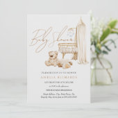 Boho-kinderkamer Blauwe Baby Shower Kaart (Staand voorkant)