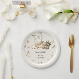 Boho-kinderkamer Dieren Baby Shower Papieren Bordje