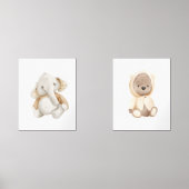 Boho kinderkamer schattige waterverf dieren muurkunst sets (Voorkant)