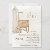 Boho kinderkamer teddybeer babyshower  kaart (Voorkant)