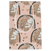 Boho kinderkamer teddyberen met regenbogen - Aards Medium Cadeauzakje (Voorkant)