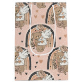 Boho kinderkamer teddyberen met regenbogen - Aards Medium Cadeauzakje (Achterkant)