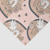 Boho kinderkamer teddyberen met regenbogen - Aards Tissuepapier (Detail)