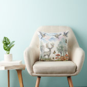Boho-kinderkamerdecor herten en vossen bos scène kussen (Stoel)