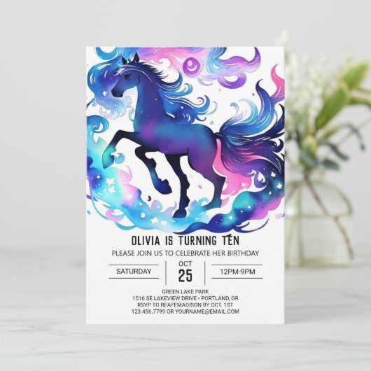 Boho Kinderverjaardag Pony Kaart (Staand voorkant)