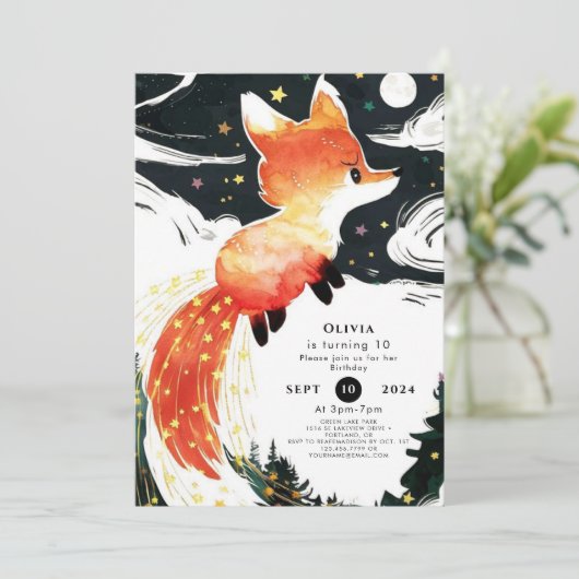 Boho Kindervos Verjaardag Kaart (Staand voorkant)