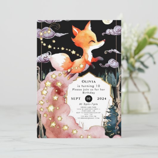 Boho Kindervos Verjaardag Kaart (Staand voorkant)