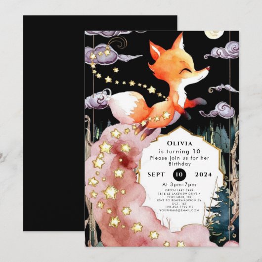 Boho Kindervos Verjaardag Kaart (Voorkant / Achterkant)