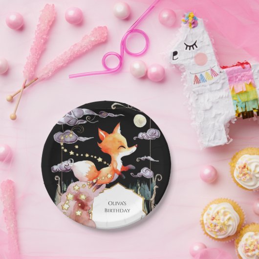 Boho Kindervos Verjaardag Papieren Bordje (Feest)