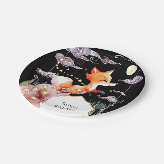 Boho Kindervos Verjaardag Papieren Bordje (Gekanteld)