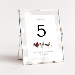 Boho Kip Bruiloft Tafel Nummer Kaart