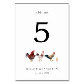 Boho Kip Bruiloft Tafel Nummer Kaart (Achterkant)