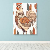 Boho kip Leaf Botanische kunst stijl Modern Canvas Afdruk (Insitu (Houten vloer))