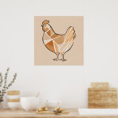 Boho kip Leaf Botanische kunst stijl Modern Poster (Keuken)