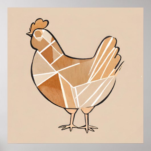 Boho kip Leaf Botanische kunst stijl Modern Poster (Voorkant)