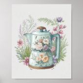 Boho Kitchen Cotvoordcore Waterverf Coffee Poster (Voorkant)